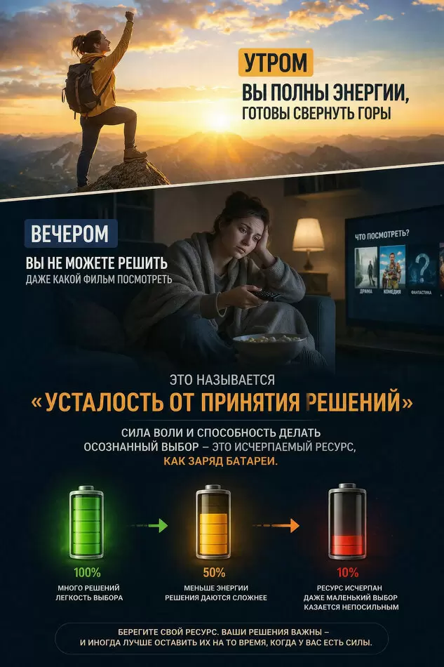 Как справиться с усталостью от принятия решений